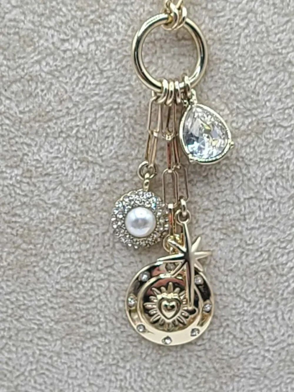 J Crew Factory Hoop Charm Necklace NWOT